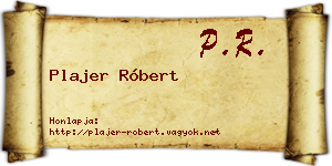Plajer Róbert névjegykártya